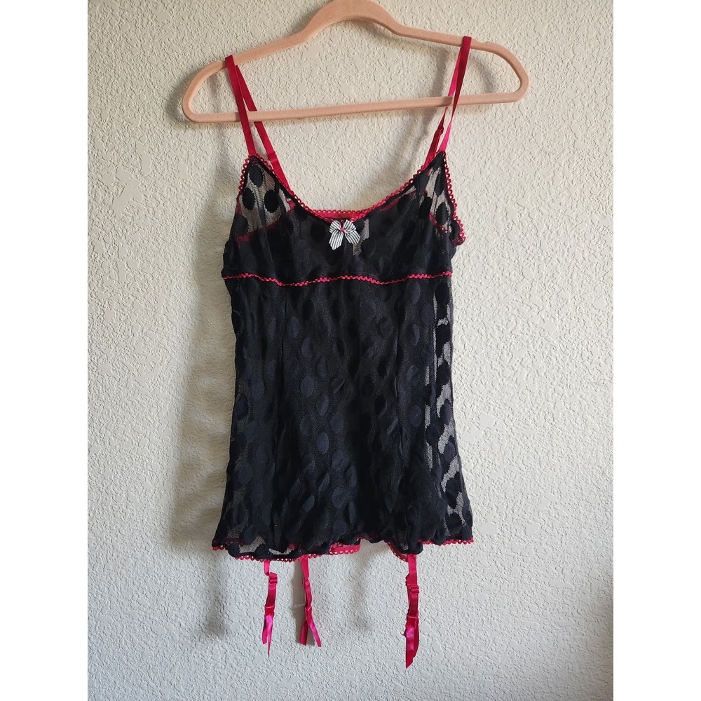 Adore Me Women's Lace Lingerie Bodysuit W/ Stocking Straps